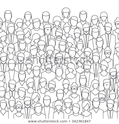 Crowd drawing of peoples heads